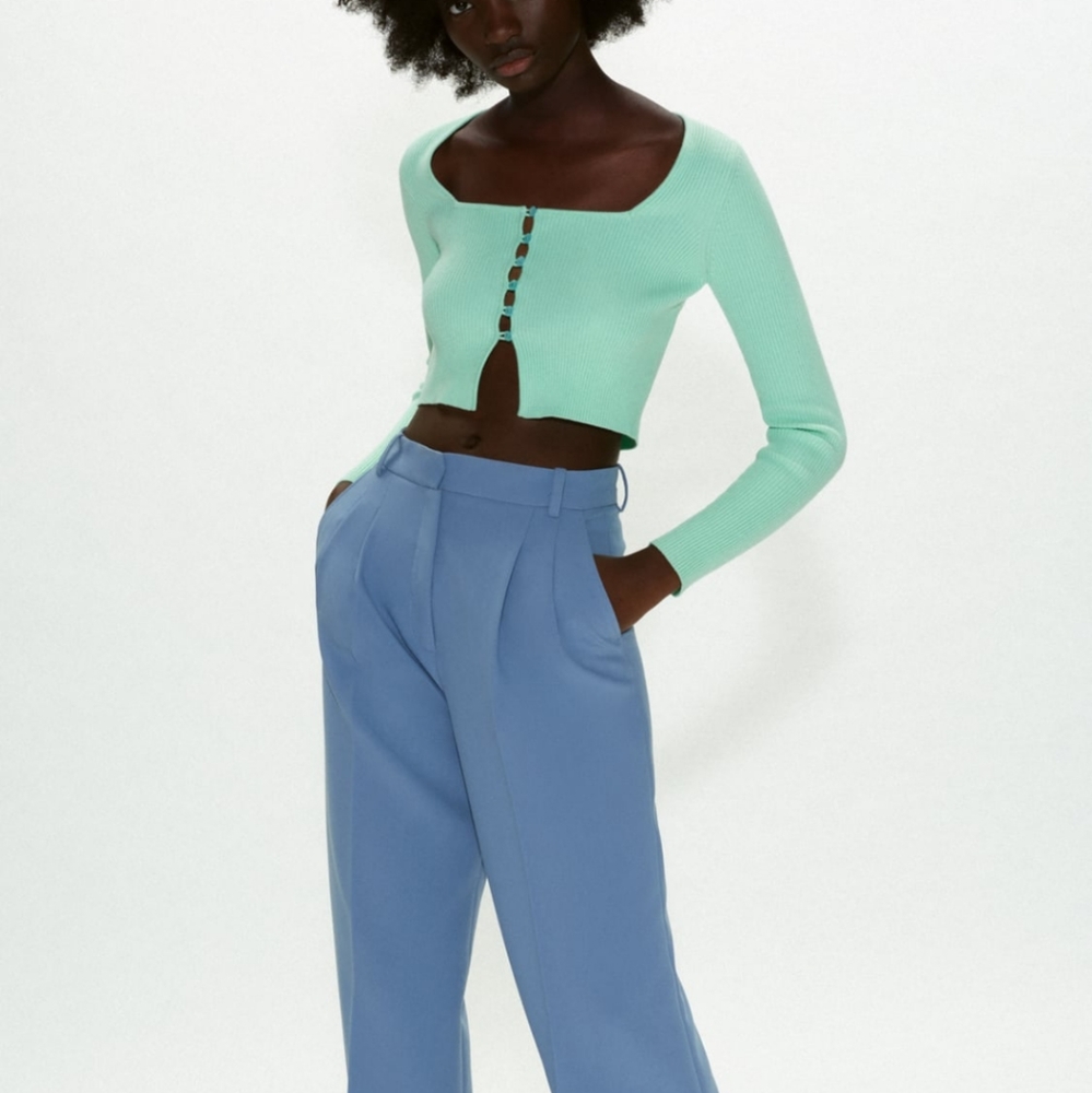 ZARA crop knit jacket